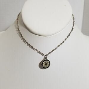 Express silver tone choker 12" pendant 1/2"  1.1959